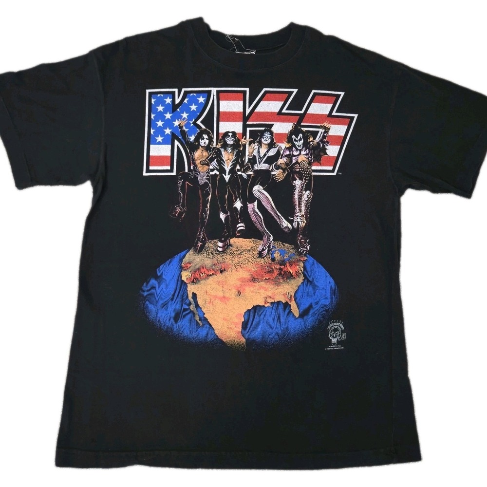 Vintage 90s KISS Alive Worldwide 1996 Tour Concert T Shirt Size XL Double Sided